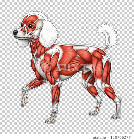 Poodle dog anatomy llustration 130766277