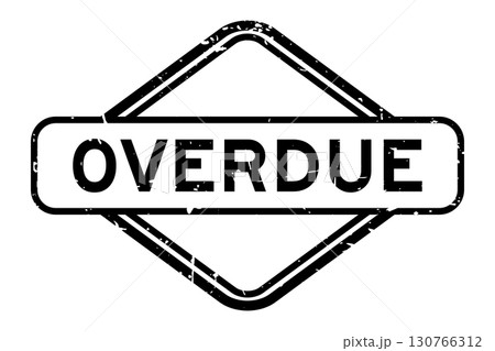 Grunge black overdue word rubber seal stamp on white background 130766312