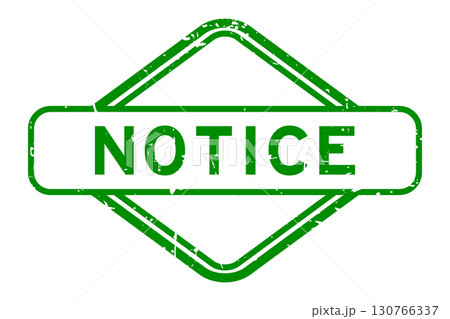 Grunge green notice word rubber seal stamp on white background Grunge green notice word rubber seal stamp on white background 130766337