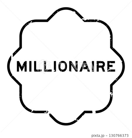 Grunge black millionaire word square rubber seal stamp on white background 130766373