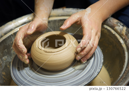 Hand make small clay pot Hand make small clay pot 130766522