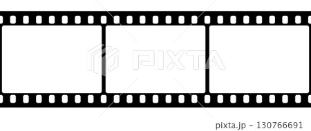 Film strip frame. Cinema tape. Photo negative, filmstrip. Movie black seamless vector illustration on white background for cinema-themed projects, movie posters and photographic albums 130766691