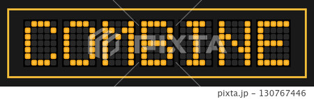 Orange color led banner in word combine on black background 130767446