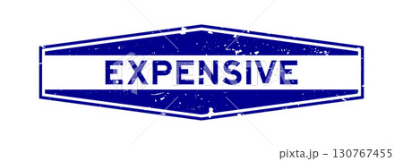 Grunge blue expensive word hexagon rubber seal stamp on white background Grunge blue expensive word hexagon rubber seal stamp on white background 130767455