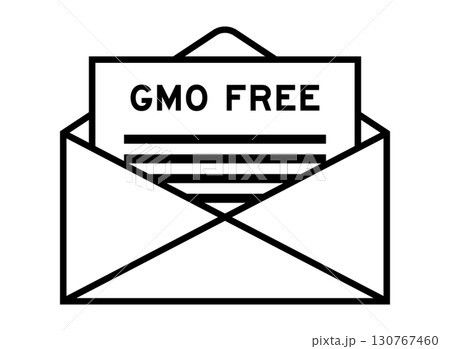 Envelope and letter sign with word GMO (abbreviation of Genetically Modified Organisms) free as the headline Envelope and letter sign with word GMO (abbreviation of Genetically Modified Organisms) free as the headline 130767460