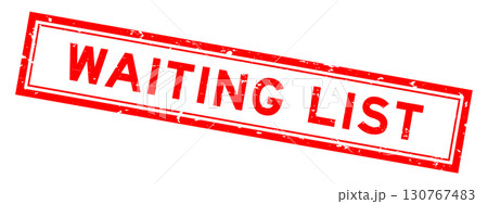 Grunge red waiting list word square rubber seal stamp on white bacckground Grunge red waiting list word square rubber seal stamp on white bacckground 130767483