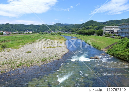 静岡県・伊豆市・修善寺橋から眺める狩野川の景色 130767540