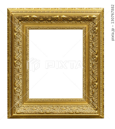 Golden ornate frame with transparent background enhancing versatility Golden ornate frame with transparent background enhancing versatility 130767882