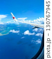 飛行機からの宮古島の風景（翼と海）Miyako Island view from airplane  130767945