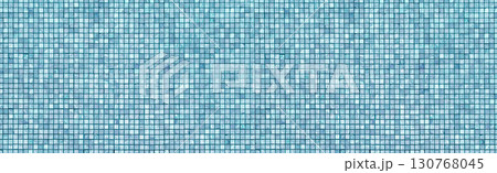 Turquoise blue mosaic tiles creating repeating geometric pattern 130768045