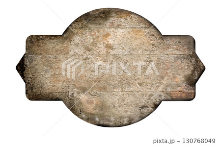 Old weathered wooden sign with transparent background for easy editing 130768049