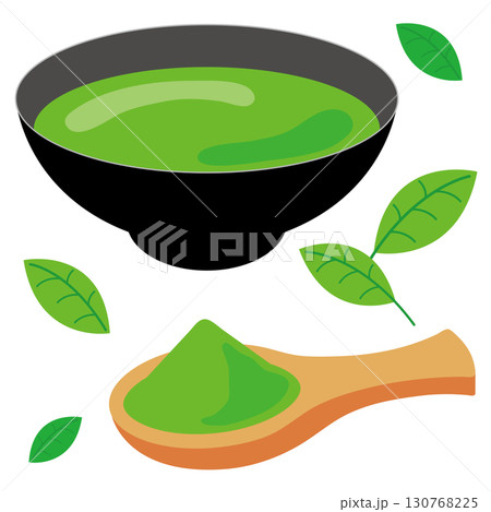 抹茶のイラストセット 130768225