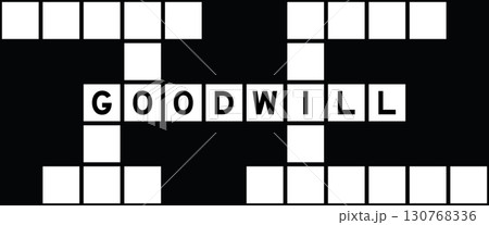 Alphabet letter in word goodwill on crossword puzzle background Alphabet letter in word goodwill on crossword puzzle background 130768336