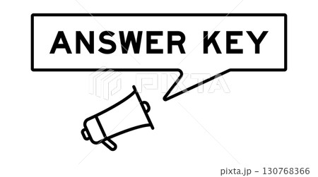 Megaphone icon with speech bubble in word answer key on white background 130768366