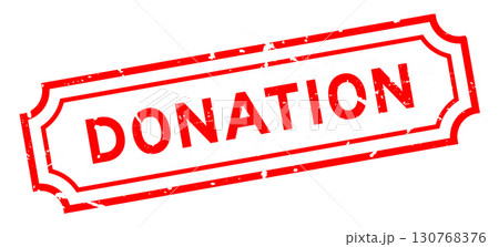 Grunge red donation word rubber seal stamp on white background 130768376