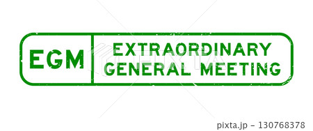 Grunge green EGM Extraordinary General Meeting word square rubber seal stamp on white background 130768378