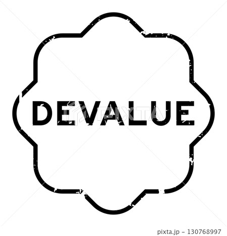 Grunge black devalue word rubber seal stamp on white background Grunge black devalue word rubber seal stamp on white background 130768997