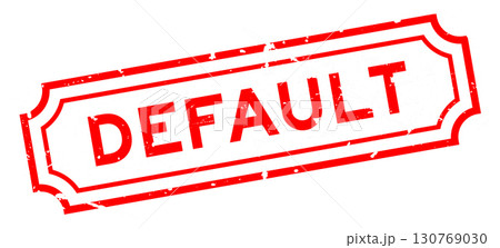 Grunge red default word rubber seal stamp on white background 130769030