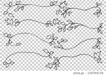 Leaf and ivy line illustration material vector Leaf and ivy line illustration material vector 130769138