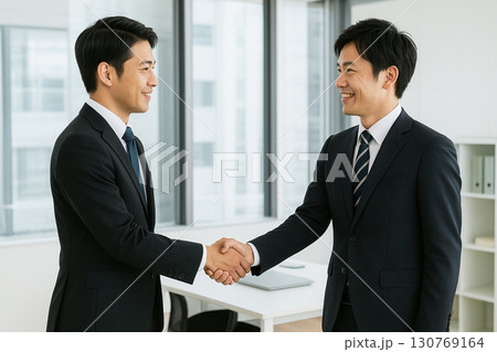 ビジネスシーン　握手　笑顔 130769164