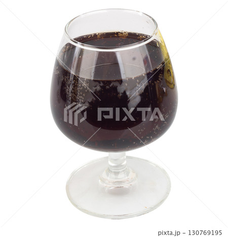 Cola in Wine Glass Minimalist Studio Shot on white background Cola in Wine Glass Minimalist Studio Shot on white background 130769195