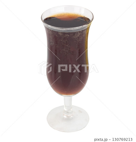 Cola in Wine Glass Minimalist Studio Shot on white background 130769213