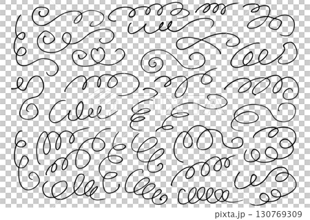 手繪螺旋線底線設定向量 130769309