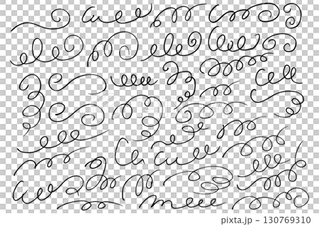 手繪螺旋線底線設定向量 130769310