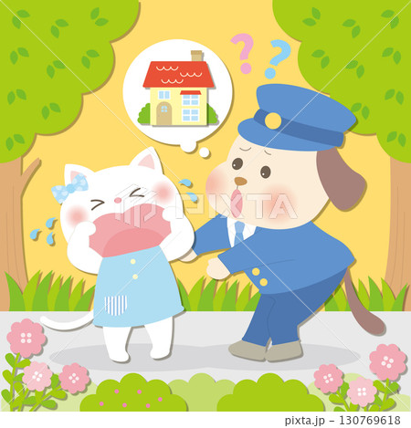 いぬのおまわりさん の曲のイメージイラスト｜ 130769618