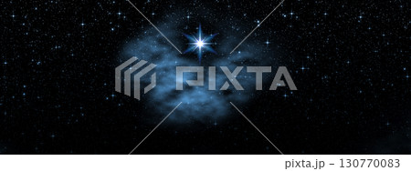 The birth of a new star. Starry sky and nebula. Christmas concept. New Year background. 130770083