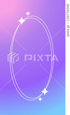 キュートなグラデーションの背景と星のフレーム 130770300
