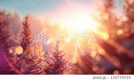 Radiant Sunny Christmas Adventure in a Colorful Background Radiant Sunny Christmas Adventure in a Colorful Background 130770539