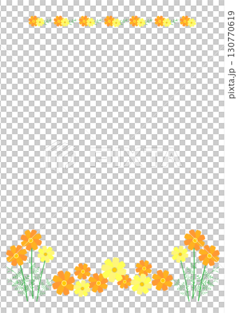 黃色波斯菊秋花傳單框架插圖白色背景插圖向量png透明 黃色波斯菊秋花傳單框架插圖白色背景插圖向量png透明 130770619