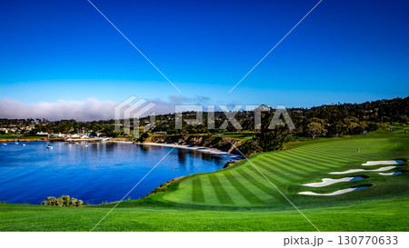 Pebble Beach golf course, Monterey, California, usa 130770633