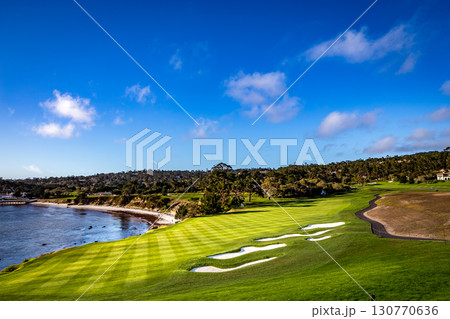 Pebble Beach golf course, Monterey, California, usa 130770636