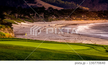 Pebble Beach golf course, Monterey, California, usa 130770640