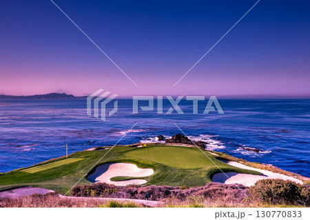 Pebble Beach golf course, Monterey, California, usa 130770833