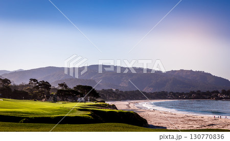 Pebble Beach golf course, Monterey, California, usa 130770836