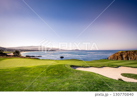 Pebble Beach golf course, Monterey, California, usa 130770840