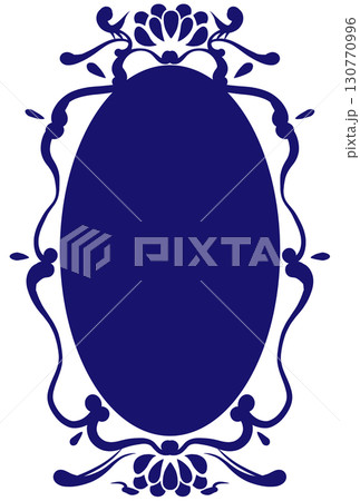 濃い青色のエレガントなフレーム 130770996