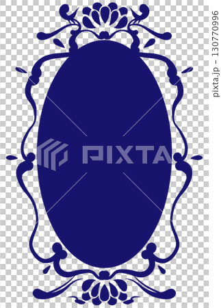 濃い青色のエレガントなフレーム 130770996