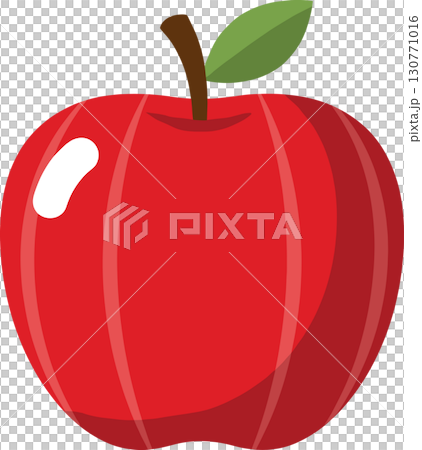 フレッシュで鮮やかな赤いフジりんごのベクターアイコンイラスト 130771016