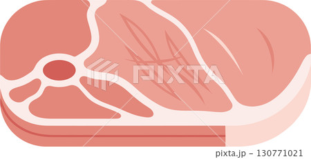生の豚肉スライス透過ベクターアイコンイラスト 130771021