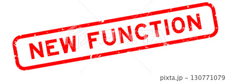 Grunge red new function word rubber square seal stamp on white background Grunge red new function word rubber square seal stamp on white background 130771079