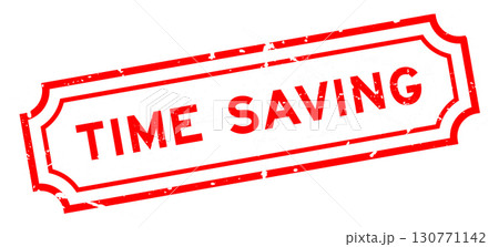 Grunge red time saving word rubber seal stamp on white background Grunge red time saving word rubber seal stamp on white background 130771142