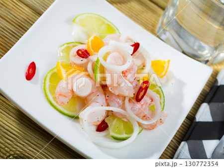 Sea food - shrimp ceviche with lime Sea food - shrimp ceviche with lime 130772354