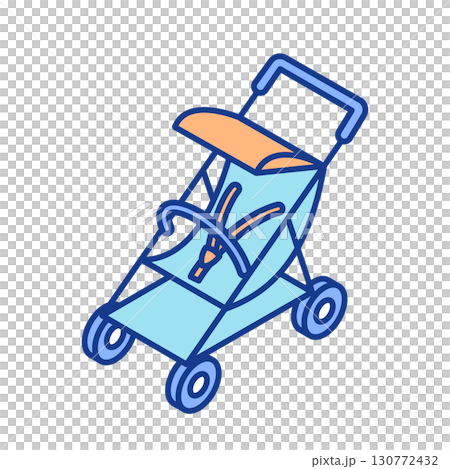 嬰兒車的等距插圖 嬰兒車的等距插圖 130772432