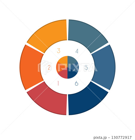 Bright colorful ring with space for text for six 6 positions. Bright colorful ring with space for text for six 6 positions. 130772917