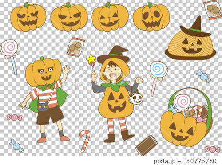 ハロウィン素材 130773780