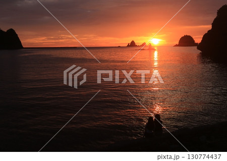 大田子海岸の美しい夕景 大田子海岸の美しい夕景 130774437